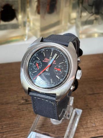 Vintage carrera chronograph, 40mm valjoux 7734, serviced beschikbaar voor biedingen