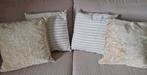 4 beige sierkussens, Huis en Inrichting, Woonaccessoires | Kussens, Ophalen, Zo goed als nieuw, Beige