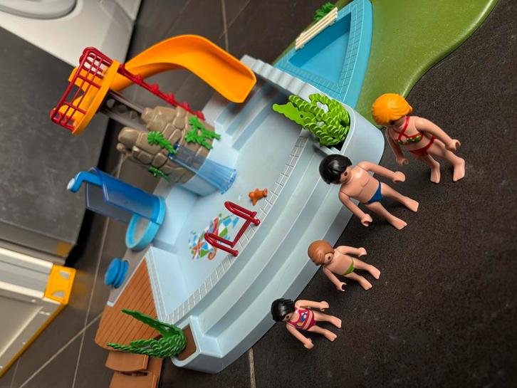 Playmobil zwembad met schuifaf en douche, Kinderen en Baby's, Speelgoed | Playmobil, Gebruikt, Ophalen