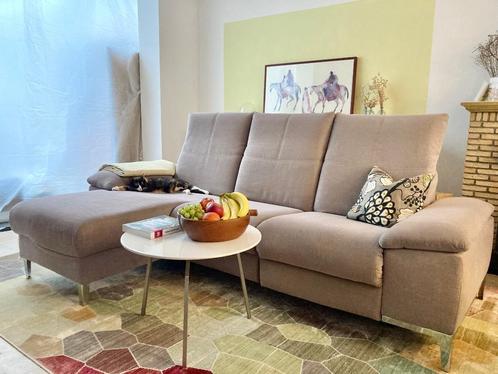 Taupe lounge-driezit met 2 relaxfuncties, Huis en Inrichting, Zetels | Zetels en Chaises Longues, Gebruikt, Driepersoons, 200 tot 250 cm