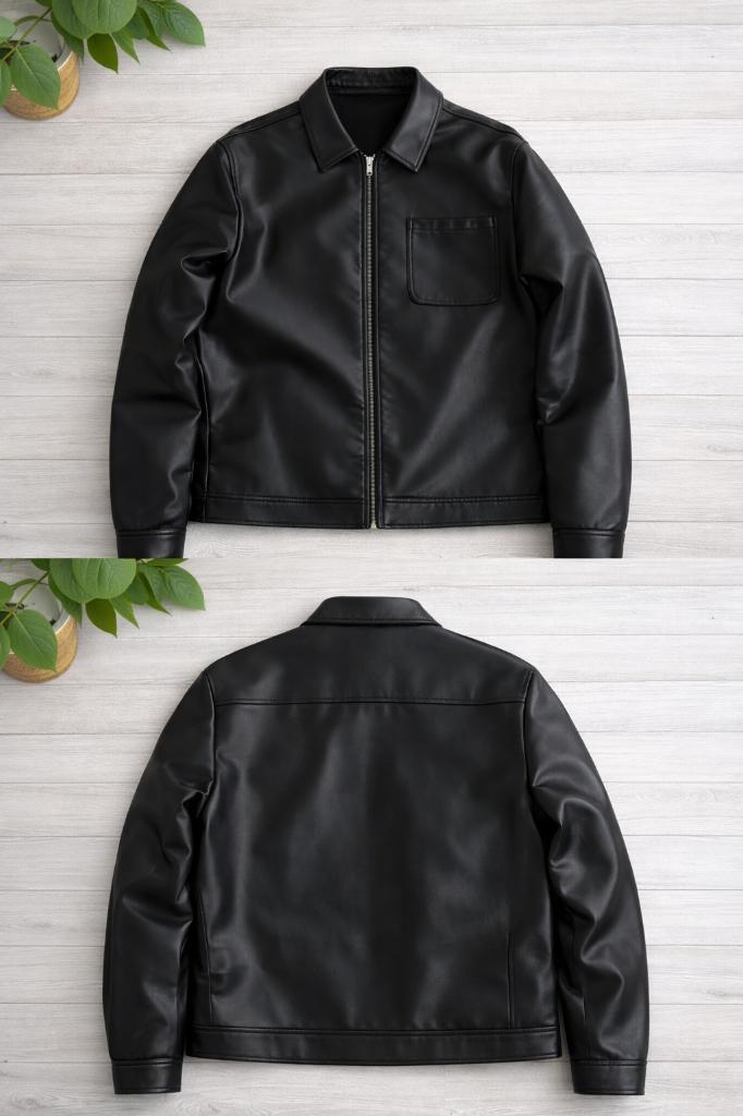 Veste en similicuir noir, Kleding | Heren, Jassen | Winter, Zo goed als nieuw, Zwart, Ophalen