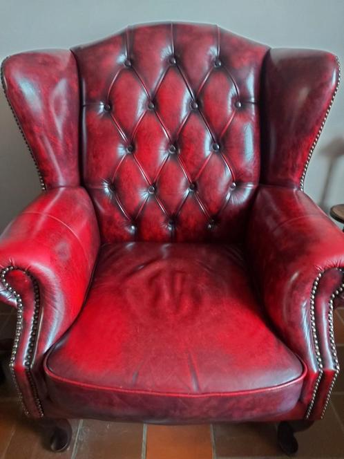 fauteuil Chesterfield, Maison & Meubles, Fauteuils, Comme neuf, Cuir, Enlèvement ou Envoi