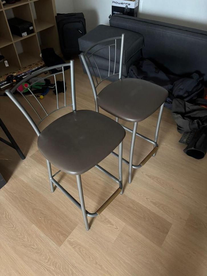 2 bar krukken, Maison & Meubles, Tabourets de bar, Comme neuf, 60 à 90 cm, Métal, 2 tabourets, Enlèvement