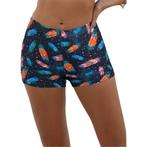 Dames zwemshort veren blauw oranje groen S, Kleding | Dames, Verzenden, Nieuw, Blauw, Zwembroek of Short