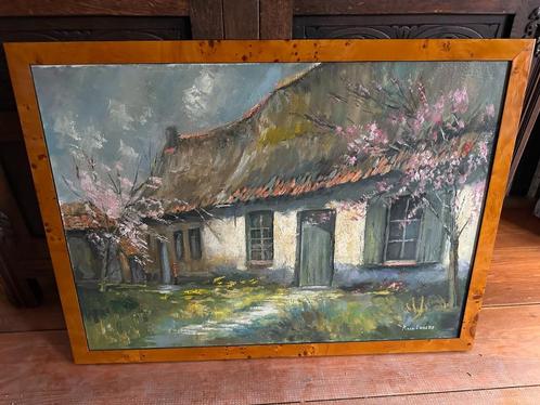 schilderij met kader - Kunstschilder M Van Loocke, Antiek en Kunst, Kunst | Schilderijen | Klassiek, Ophalen