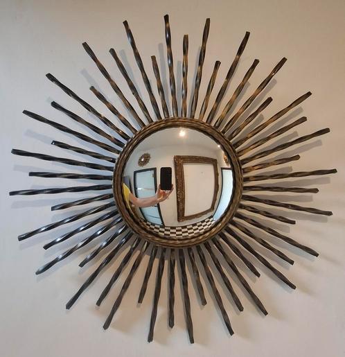 Miroir soleil ancien 1970 sorcière 68cm., Antiek en Kunst, Antiek | Spiegels, Ophalen
