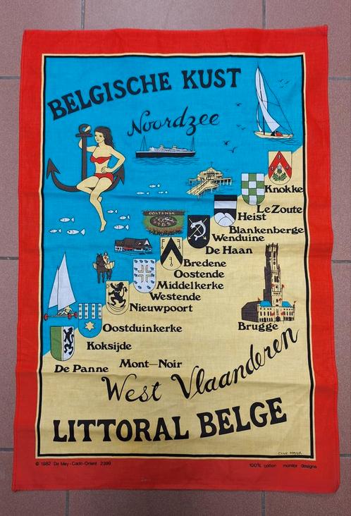 Nappe rétro La côte belge de Flandre-Occidentale, Collections, Rétro, Enlèvement ou Envoi