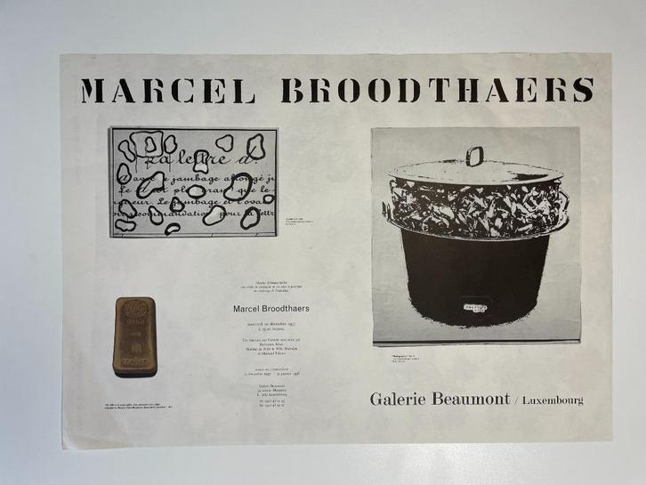 lot Marcel Broodthaers poster, vinylplaat, uitnodigingen, Boeken, Kunst en Cultuur | Beeldend, Ophalen of Verzenden