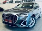 Audi Q3 40 TDi Sportback Quattro S line+AUTO+GARANTIE, Auto's, Te koop, Alcantara, Zilver of Grijs, Gebruikt