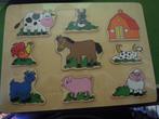 Houten puzzel: dieren van de boerderij, Kinderen en Baby's, Speelgoed | Kinderpuzzels, Nieuw, Van hout, Minder dan 10 stukjes