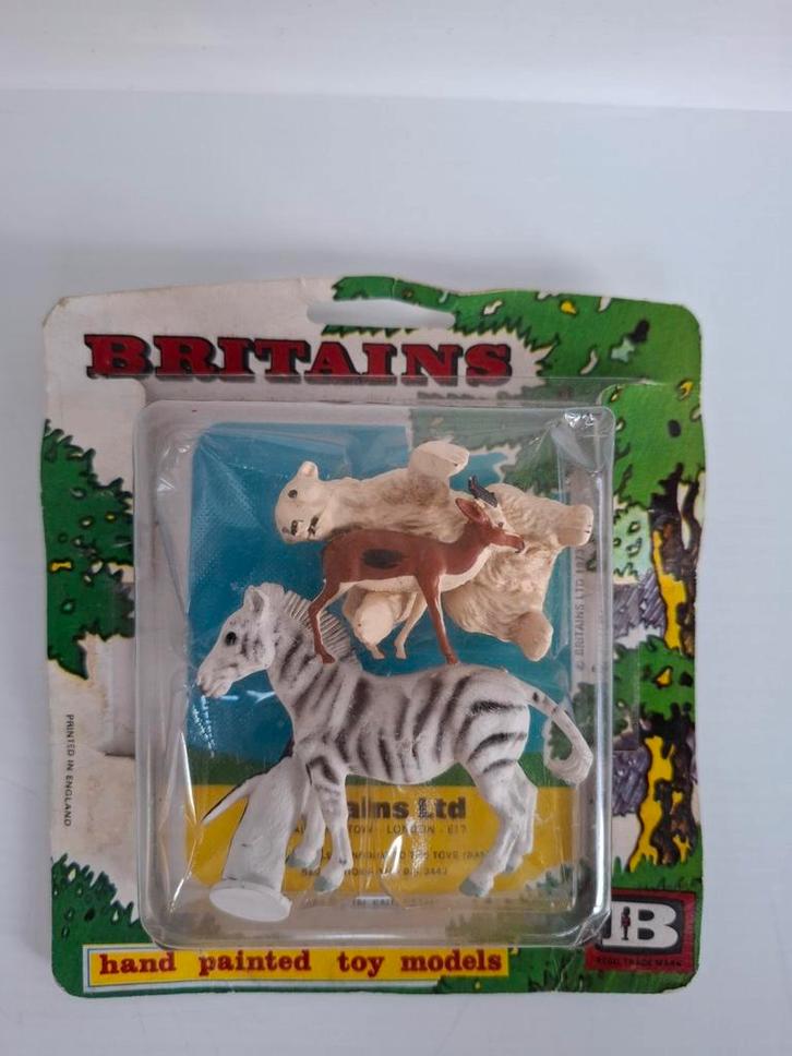 Vintage Britains set dieren in doos, Verzamelen, Dierenverzamelingen, Zo goed als nieuw, Beeldje of Figuurtje, Wild dier, Ophalen of Verzenden