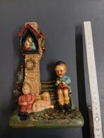 Beeld gips jongetjes schaap bank, Verzamelen, Ophalen of Verzenden