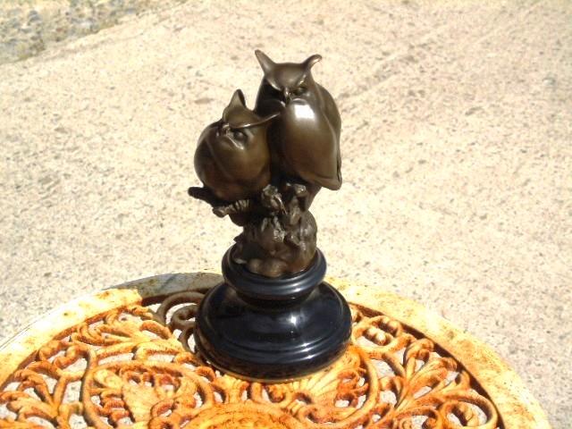 hibou ou chouettes en bronze signé, L . BISTOLFI, Antiquités & Art, Antiquités | Bronze & Cuivre, Bronze, Enlèvement ou Envoi