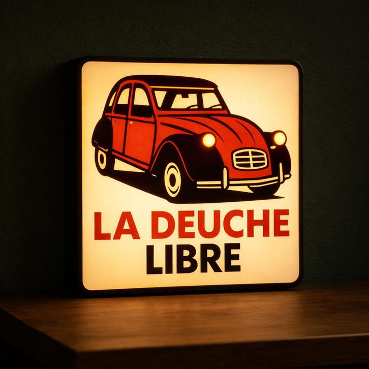 Lightbox 2CV, Retro Auto Wandlamp, Verzamelen, Merken en Reclamevoorwerpen, Nieuw, Lichtbak of (neon) lamp, Verzenden