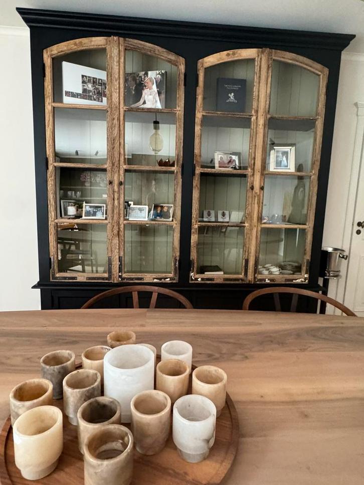 Authentieke Vitrinekast, Huis en Inrichting, Kasten | Vitrinekasten, Zo goed als nieuw, 200 cm of meer, 200 cm of meer, 25 tot 50 cm