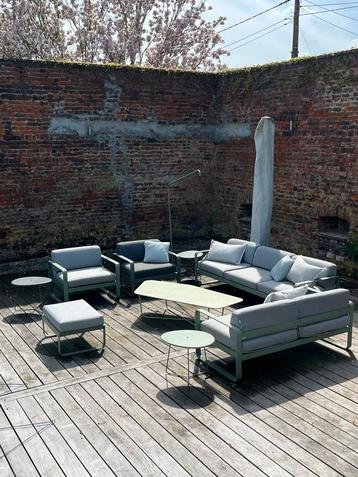 FERMOB BELLEVIE tuinset cactus/rozemarijn, Tuin en Terras, Ophalen, Zo goed als nieuw, Meer dan 8 zitplaatsen, Tuinset
