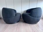 Twee draaibare antraciete zetels/ fauteuils, Ophalen, 75 tot 100 cm, Zo goed als nieuw, Metaal
