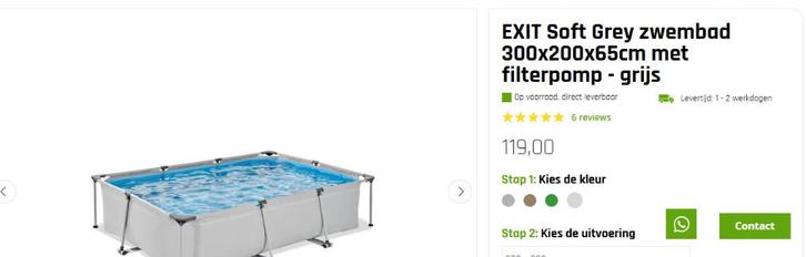 zwembad exit toys 3900l water 3x2x0.65, Tuin en Terras, Zwembaden, Zo goed als nieuw, Opzetzwembad, Minder dan 80 cm, 200 tot 400 cm