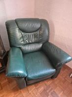 Fauteuil électrique en cuir vert, Maison & Meubles, Cuir vert, Comme neuf, Enlèvement, Cuir