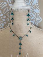 Set halssnoer met bijhorende oorhangers, Handtassen en Accessoires, Oorbellen, Ophalen, Overige materialen, Hangers, Blauw