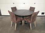(28) Ronde tafel met de 4 stoelen, Huis en Inrichting, Stoelen, Ophalen, Zo goed als nieuw