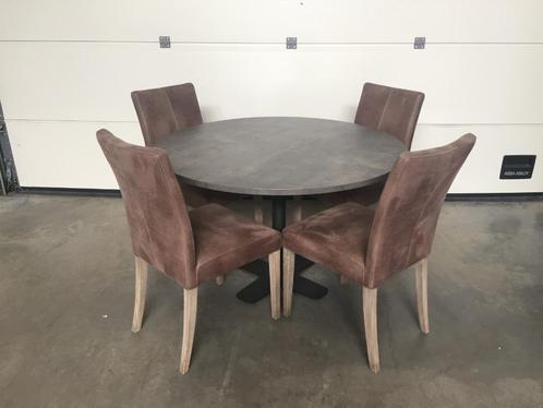 (28) Ronde tafel met de 4 stoelen, Huis en Inrichting, Stoelen, Zo goed als nieuw, Ophalen