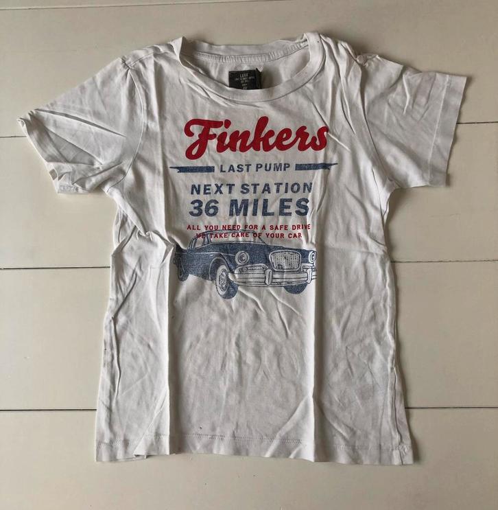 wit t-shirt H&M 122 128 auto, Kinderen en Baby's, Kinderkleding | Maat 122, Gebruikt, Jongen, Shirt of Longsleeve, Ophalen of Verzenden