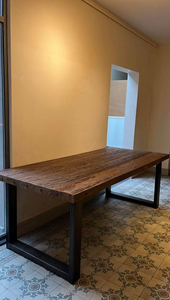Prachtige Massief Houten Eettafel Uniek & Karaktervol, Maison & Meubles, Tables | Tables à manger, Comme neuf, 100 à 150 cm, 200 cm ou plus