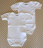 2 witte body's met korte mouwen, maat 80 / 1 jaar, Kinderen en Baby's, Babykleding | Maat 80, Ophalen of Verzenden, Gebruikt, Jongetje of Meisje