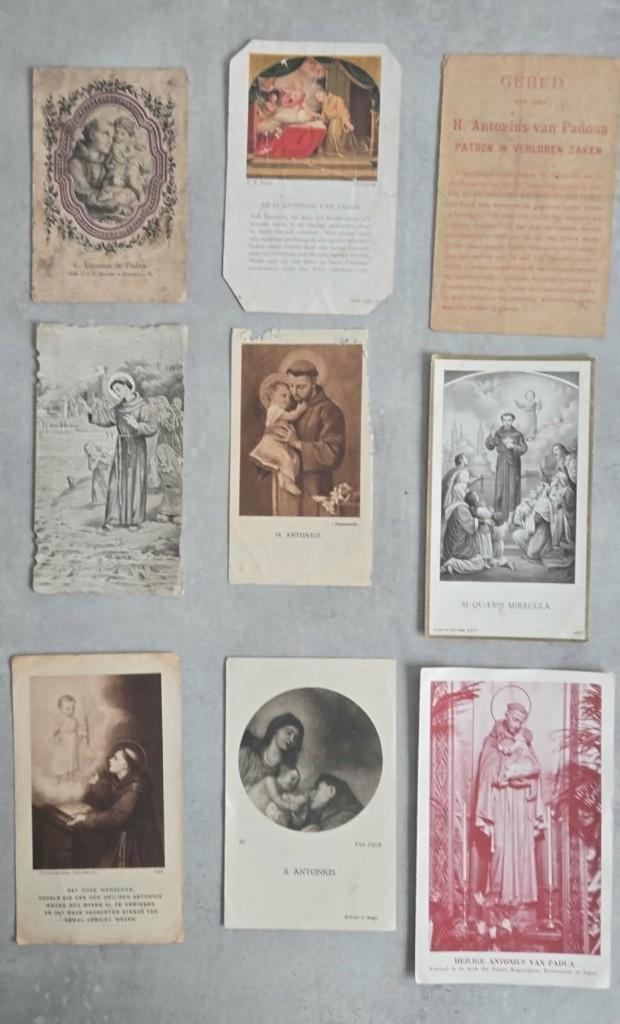 Heilige Antonius bidprentjes 9 stuks, Verzamelen, Bidprentjes en Rouwkaarten, Bidprentje, Ophalen of Verzenden