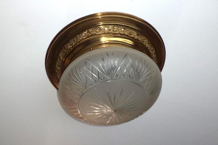 Art-deco plafonlampen, Huis en Inrichting, Lampen | Plafondlampen, Zo goed als nieuw, Glas, Overige materialen, Ophalen