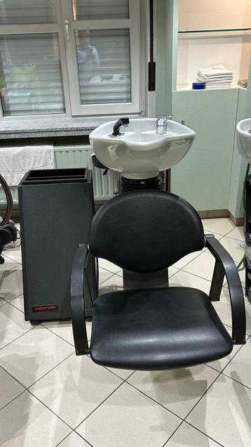 2 wasunit wastafel voor kapper Barberstoel, Ophalen, Zo goed als nieuw, Leer