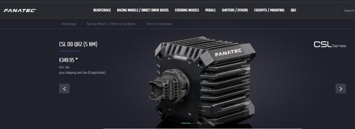 CSL DD Wheel Base FANATEC Direct-Drive-technologie. met QR2, Computers en Software, Joysticks, Nieuw, Ophalen of Verzenden