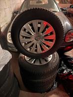 Winterset met 4 metalen velgen en wieldop, Auto-onderdelen, Banden en Velgen, 15 inch, Velg(en), 195 mm, Winterbanden