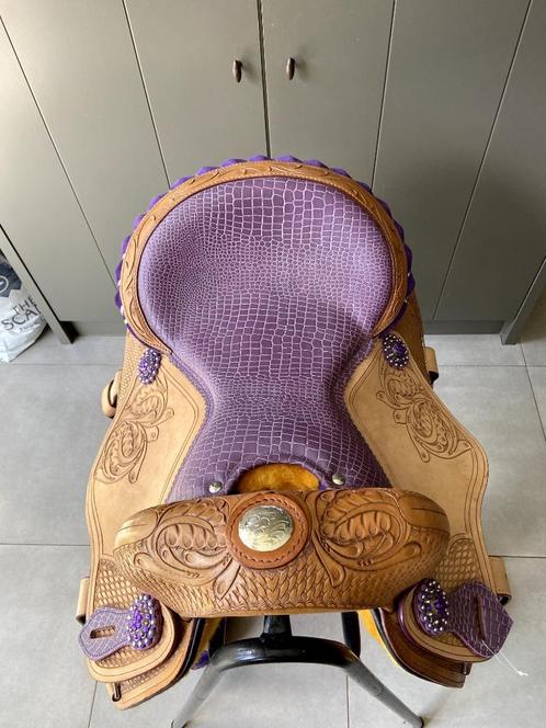 Western Zadel Light Purple (Zacht paars) 16 Inch, Dieren en Toebehoren, Paarden en Pony's | Zadels, Western, Ophalen