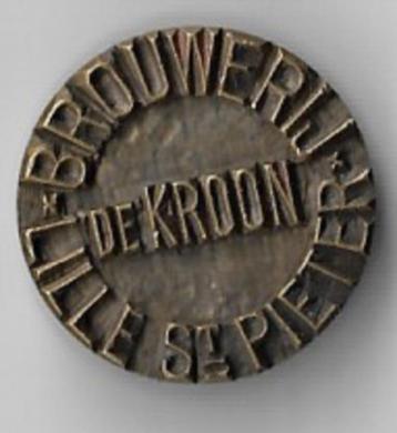 Unieke oude stempel BROUWERIJ DE KROON *LILLE ST PIETER* beschikbaar voor biedingen