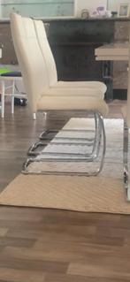 8 witte stoelen, Huis en Inrichting, Overige materialen, Gebruikt, Wit, Ophalen of Verzenden