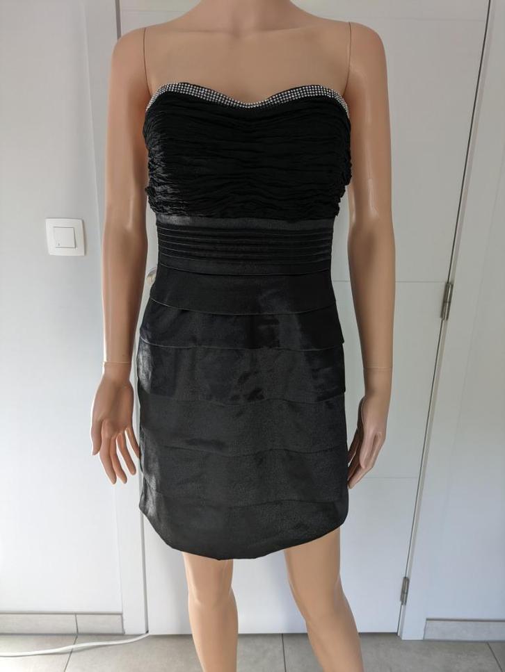 Feestelijke slipdress - Nieuw, Kleding | Dames, Jurken, Nieuw, Maat 36 (S), Zwart, Boven de knie, Ophalen of Verzenden