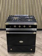 Prachtige Lacanche 70CM Gas Zwart Blinkend Messing + Gasoven, 60 cm of meer, Zo goed als nieuw, Gas, Vrijstaand