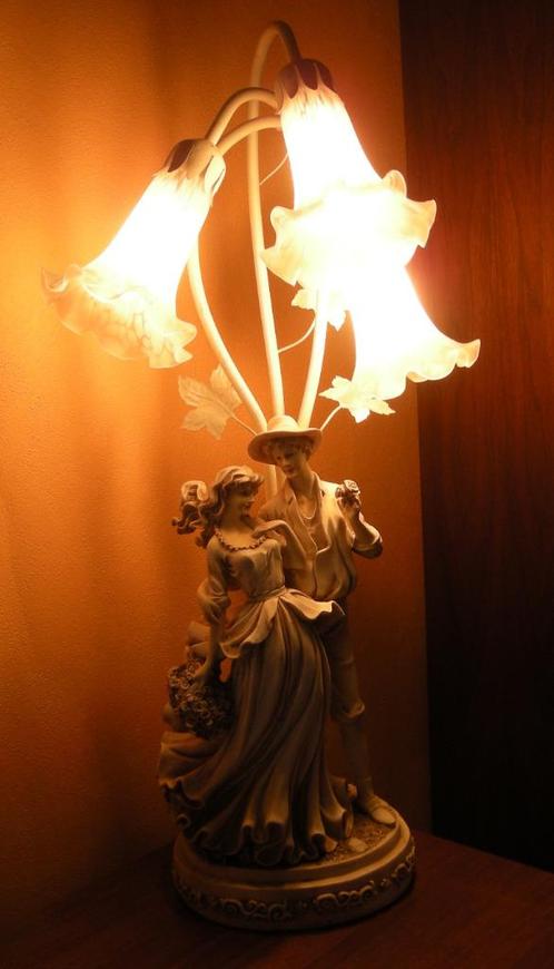 Tafellamp - The Angelica Collection, Huis en Inrichting, Lampen | Tafellampen, Zo goed als nieuw, 50 tot 75 cm, Glas, Metaal, Overige materialen