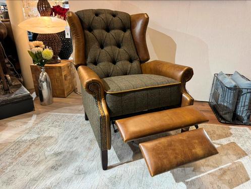 CHESTERFIELD RELAX FAUTEUIL GROEN STOF WINDSOR HARRIS TWEED, Huis en Inrichting, Fauteuils, Nieuw, Stof, Ophalen of Verzenden