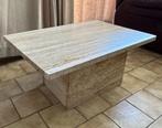 Belle table basse en travertin fabrication artisanale, Comme neuf, 50 à 100 cm, Rectangulaire, Autres matériaux