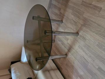 Table ronde en verre 120cm de diamètre-Hauteur 73cm, Enlèvement, Utilisé