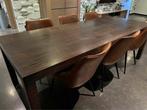 Eettafel masief hout, Huis en Inrichting, Tafels | Eettafels, Ophalen, Gebruikt, 200 cm of meer, Vijf personen of meer