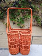 Vintage wijnmand oranje riet, Huis en Inrichting, Ophalen, Riet, Mand