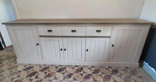 Landelijke dressoir van 259 cm., Huis en Inrichting, Kasten | Dressoirs, Zo goed als nieuw, 200 cm of meer, 25 tot 50 cm, Met lade(s)