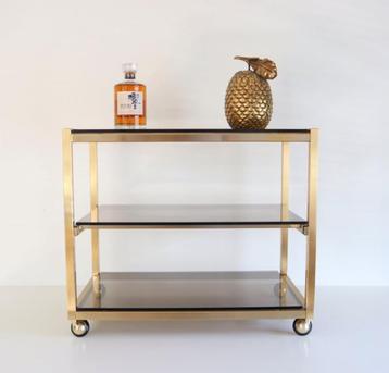 Vintage bijzettafel Hollywood Regency / Stereo tafel messing, Ophalen