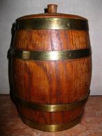 21 cm houten vintage tabakspot tonvorm, Ophalen