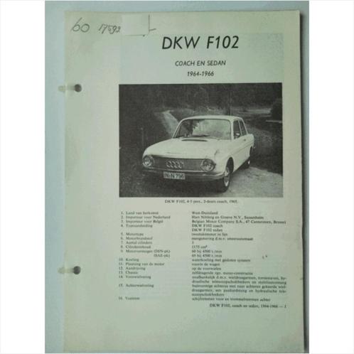 DKW F102 Vraagbaak losbladig 1964-1966 #3 Nederlands, Boeken, Auto's | Boeken, Gelezen, Ophalen of Verzenden