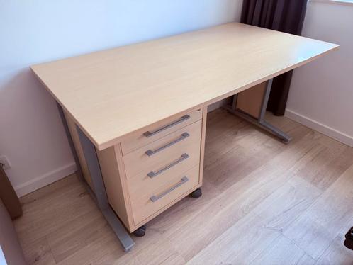 Bureau met ladeblok, Huis en Inrichting, Bureaus, Gebruikt, Bureau, Ophalen